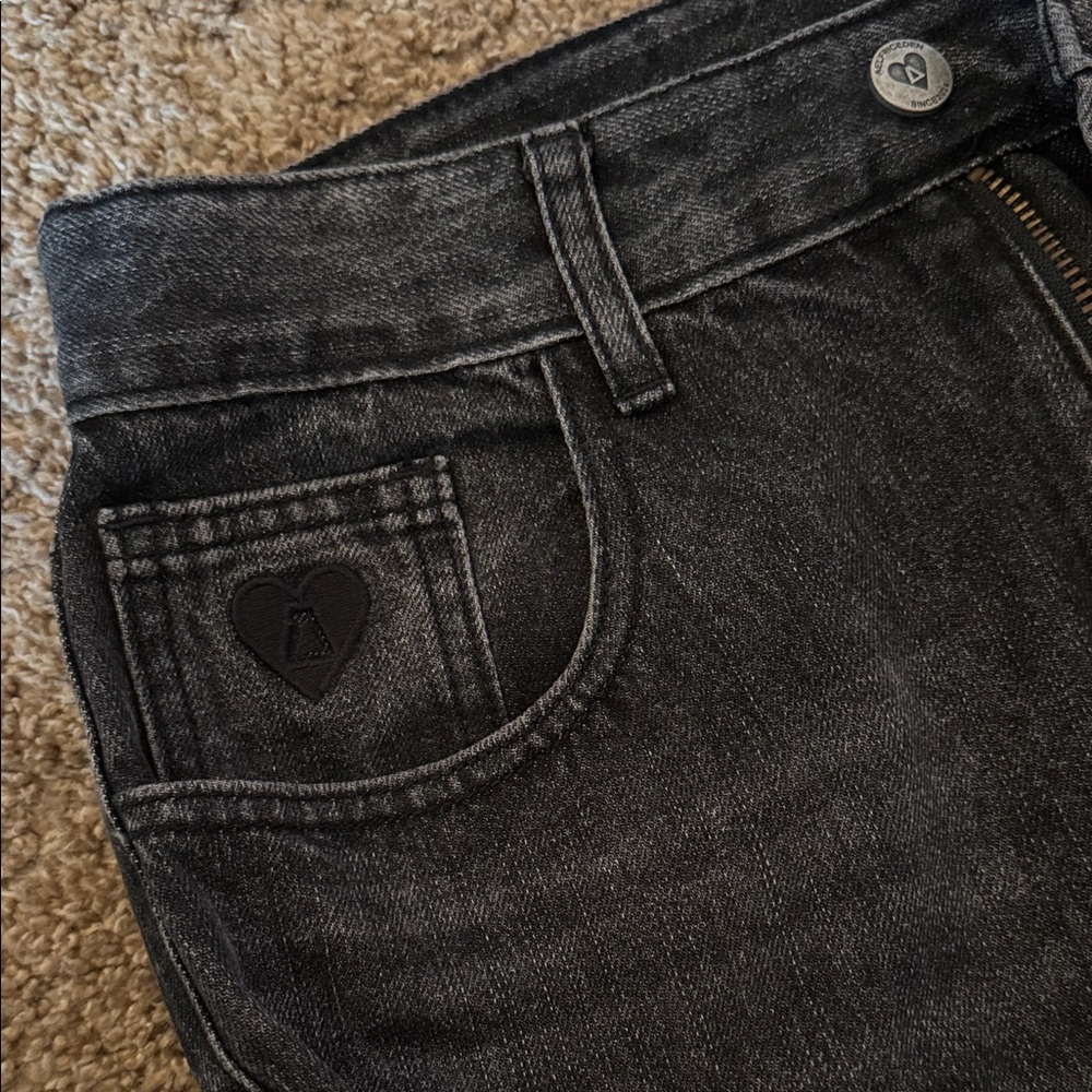 NEW WITH TAGS Aelfric Eden Rhinestone Baggy Jeans Black Size 30 - Picture 7 of 9